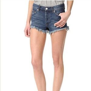 Free People Button Fly High-rise Cut Off Shorts 25